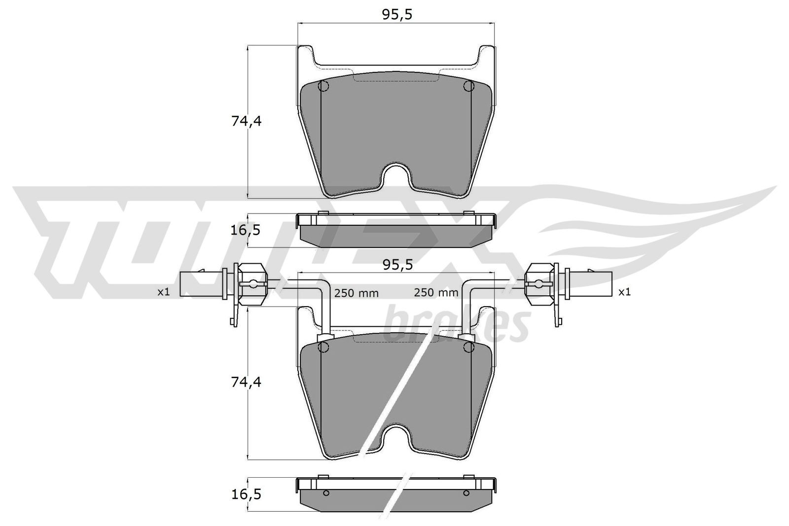 Obrázok Sada brzdových platničiek kotúčovej brzdy TOMEX Brakes  TX1799